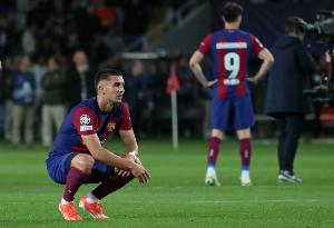 不走运，巴萨本赛季联赛22次射门击中球门门框